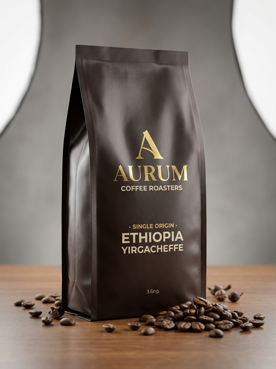 Studio-Packshot Kaffeeverpackung